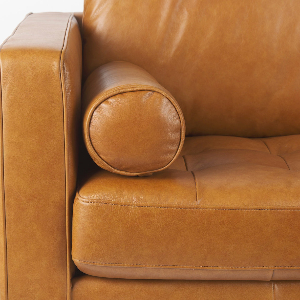 Svend 65.0L x 38.0W x 34.0H Tan Leather Love Seat Sofa by Mercana at Eve Furniture