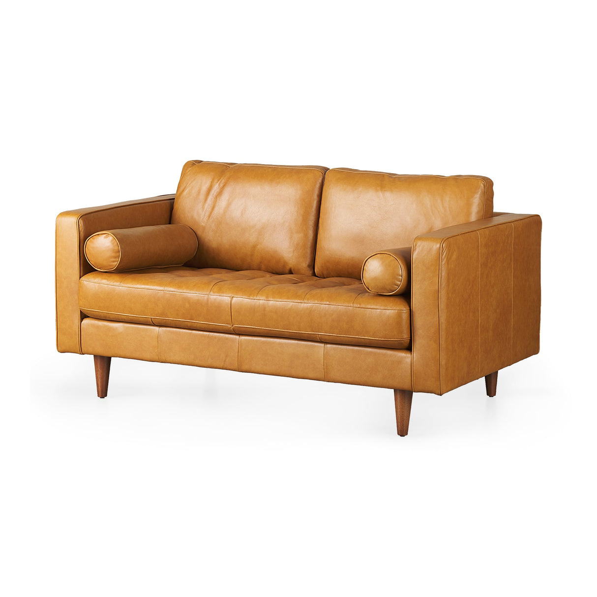 Svend 65.0L x 38.0W x 34.0H Tan Leather Love Seat Sofa by Mercana at Eve Furniture