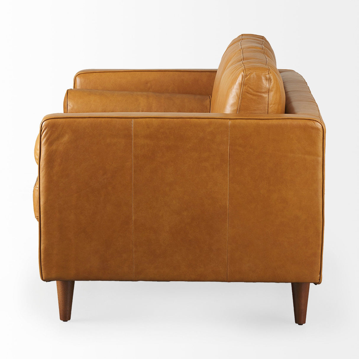 Svend Tan Leather Love Seat Sofa by Mercana at Eve Furniture
