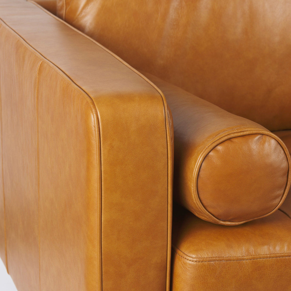 Svend Tan Leather Love Seat Sofa by Mercana at Eve Furniture