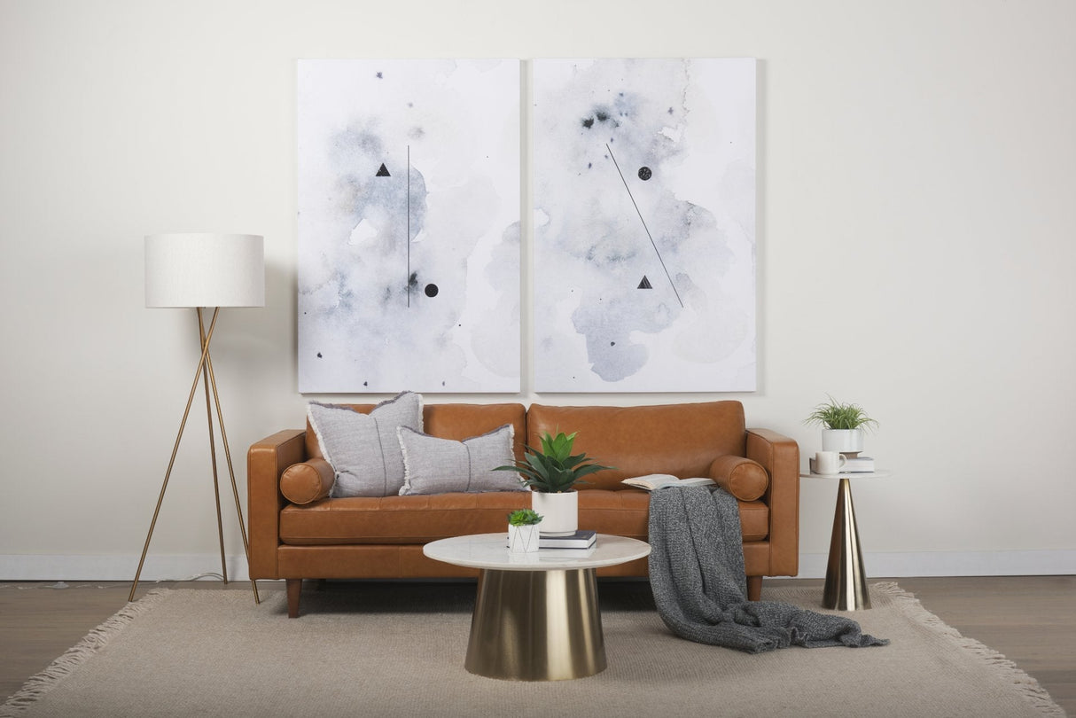 Svend 88.0L x 38.0W x 34.0H Tan Leather Sofa by Mercana at Eve Furniture