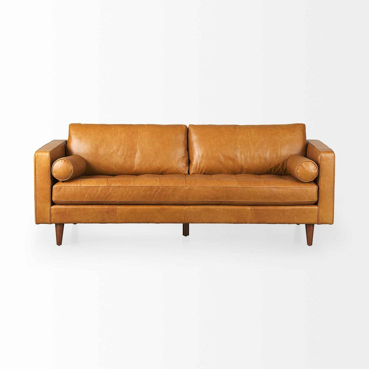 Svend 88.0L x 38.0W x 34.0H Tan Leather Sofa by Mercana at Eve Furniture