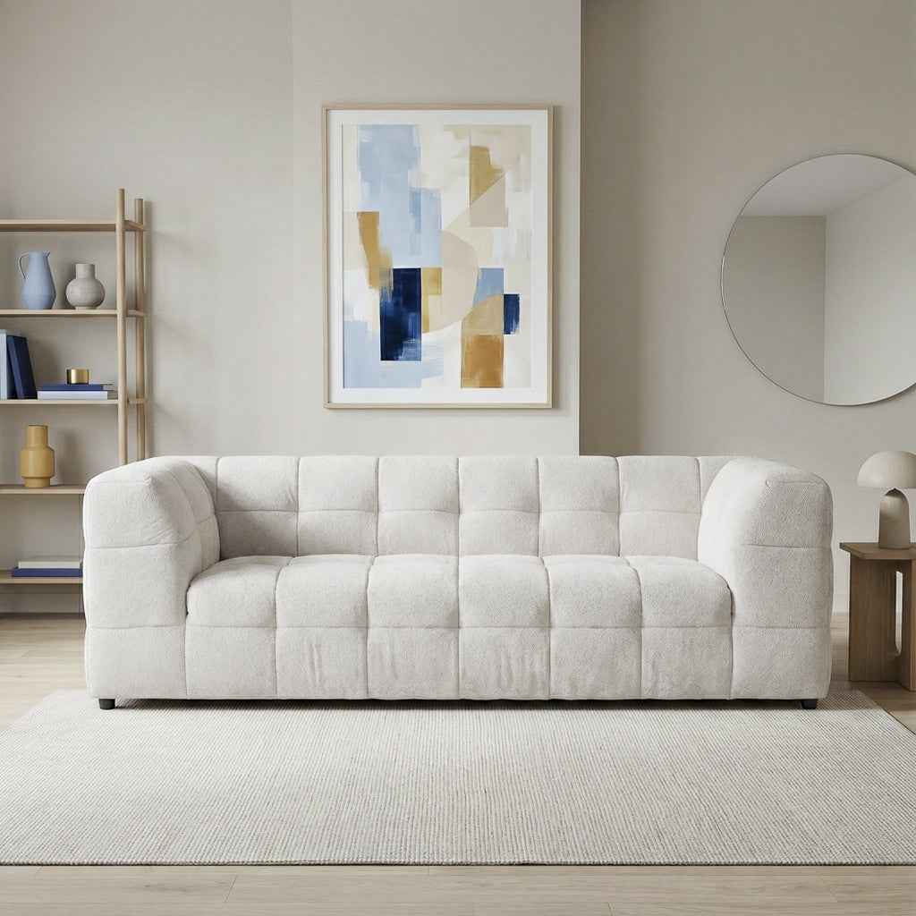 Swain Modern Beige Boucle Sofa by Ashcroft Imports at Eve Furniture