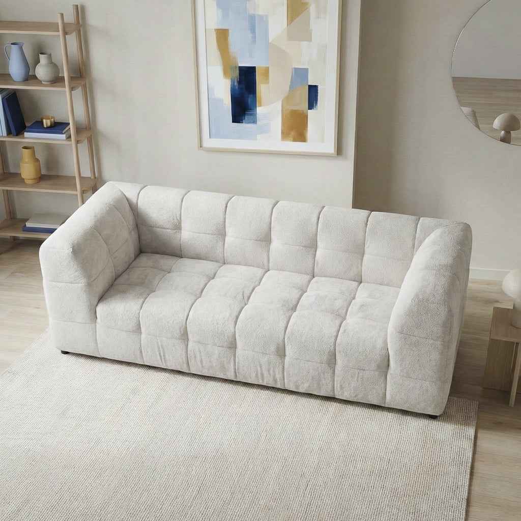 Swain Modern Beige Boucle Sofa by Ashcroft Imports at Eve Furniture