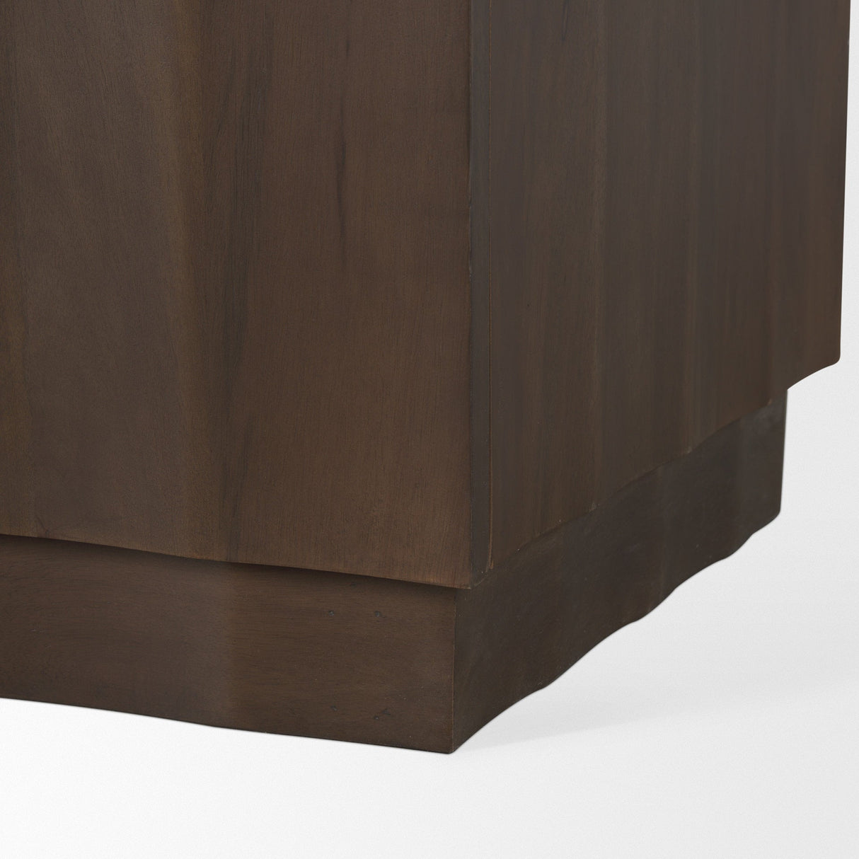 Swanson Dark Brown Wooden Scalloped Sideboard by Mercana at Eve Furniture