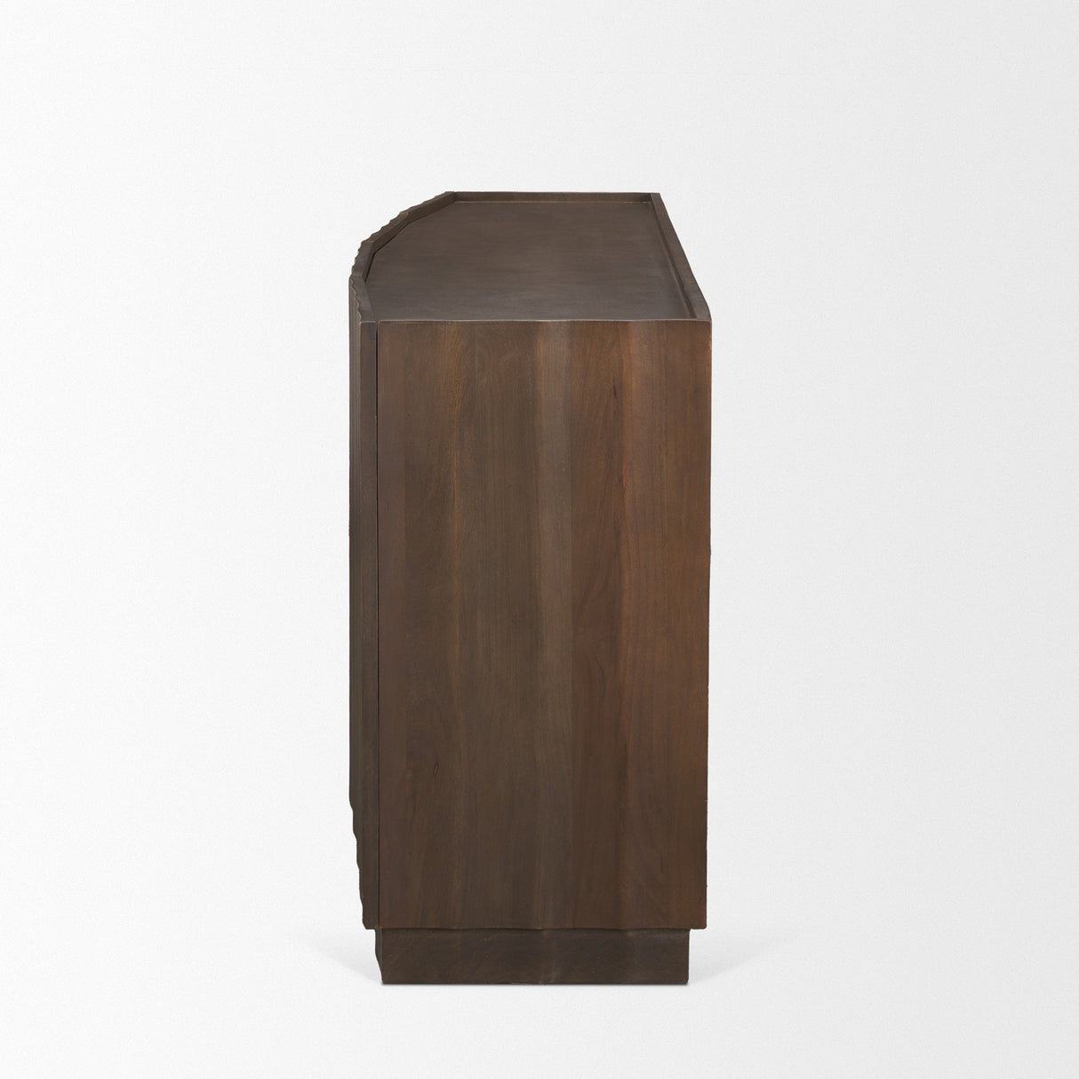Swanson Dark Brown Wooden Scalloped Sideboard by Mercana at Eve Furniture