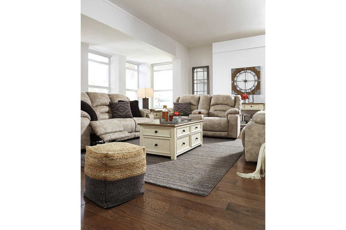 Sweed Valley Natural/Black Pouf by Ashley at Eve Furniture