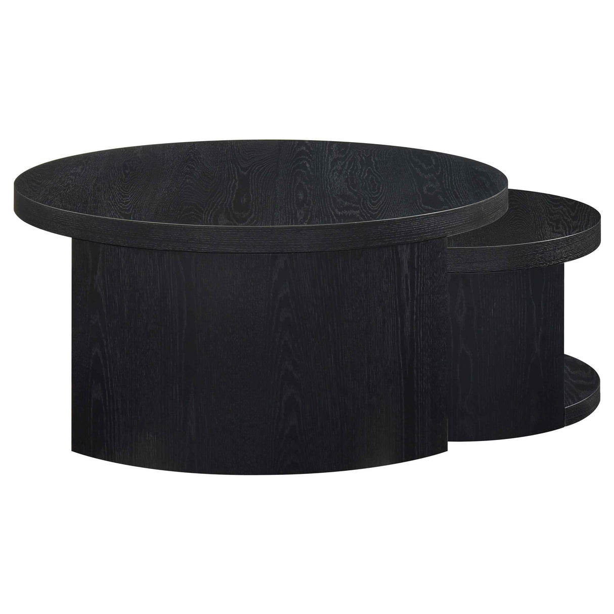 Sweeney Black 2-piece Round Wood Occasional Nesting Table Set by Coaster at Eve Furniture