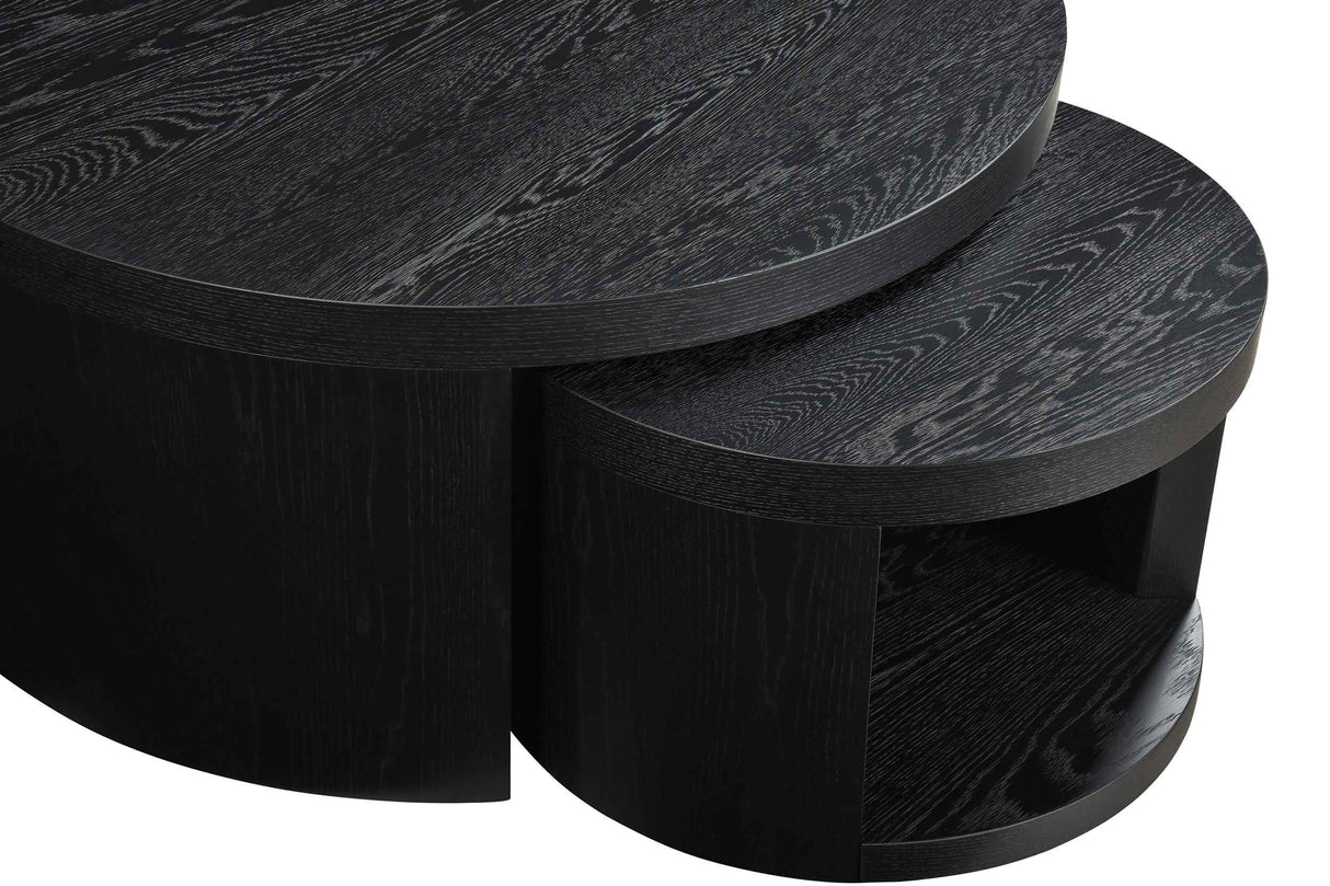Sweeney Black 2-piece Round Wood Occasional Nesting Table Set by Coaster at Eve Furniture