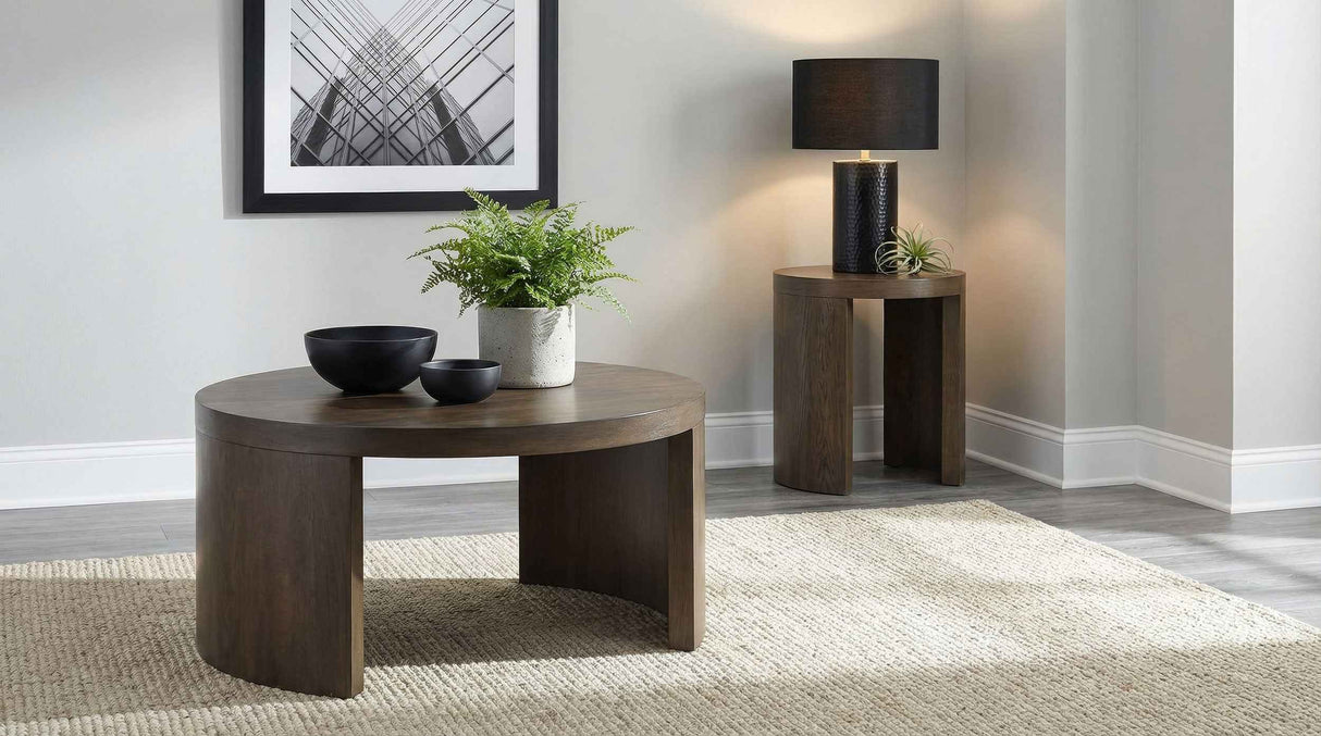 Sweeney Dark Walnut 39-inch Round Wood Occasional Cocktail Coffee Table by Coaster at Eve Furniture
