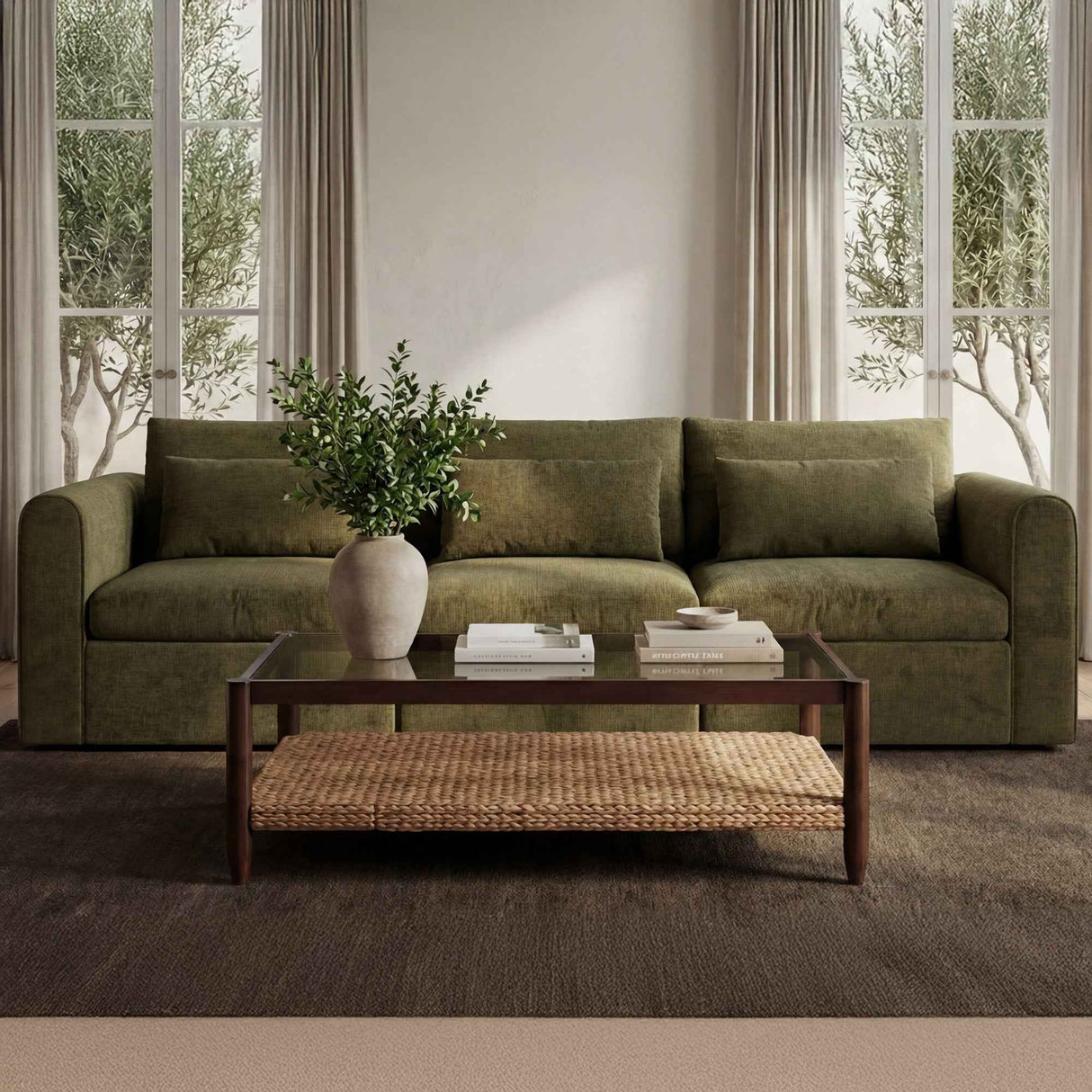 Swift Dark Green Right Arm Facing Chair by Moe's Home at Eve Furniture
