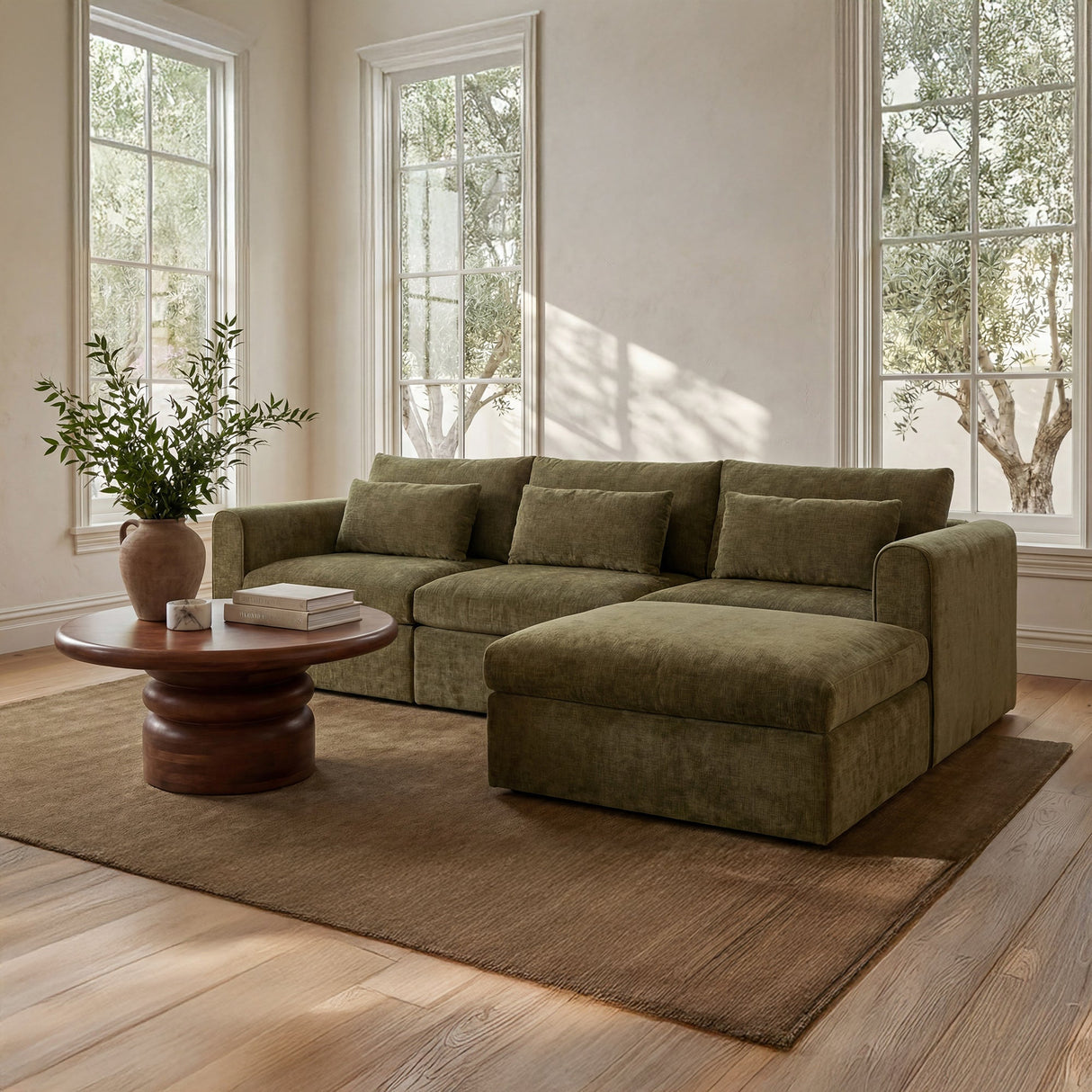Swift Dark Green Storage Ottoman by MOES at Eve Furniture