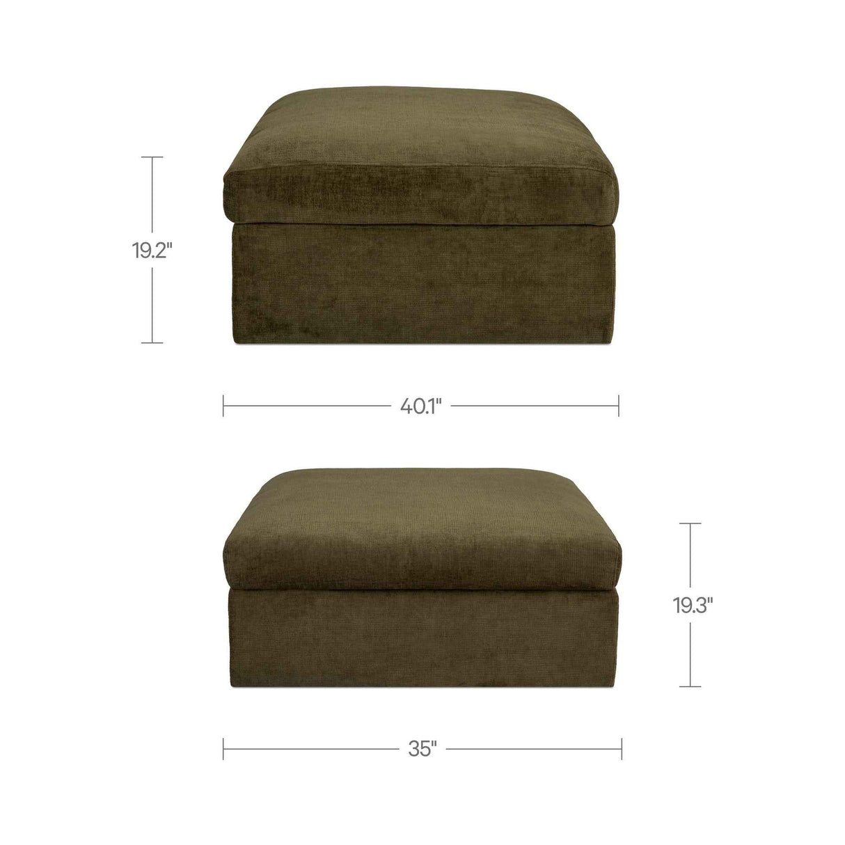 Swift Dark Green Storage Ottoman by Moe's Home at Eve Furniture