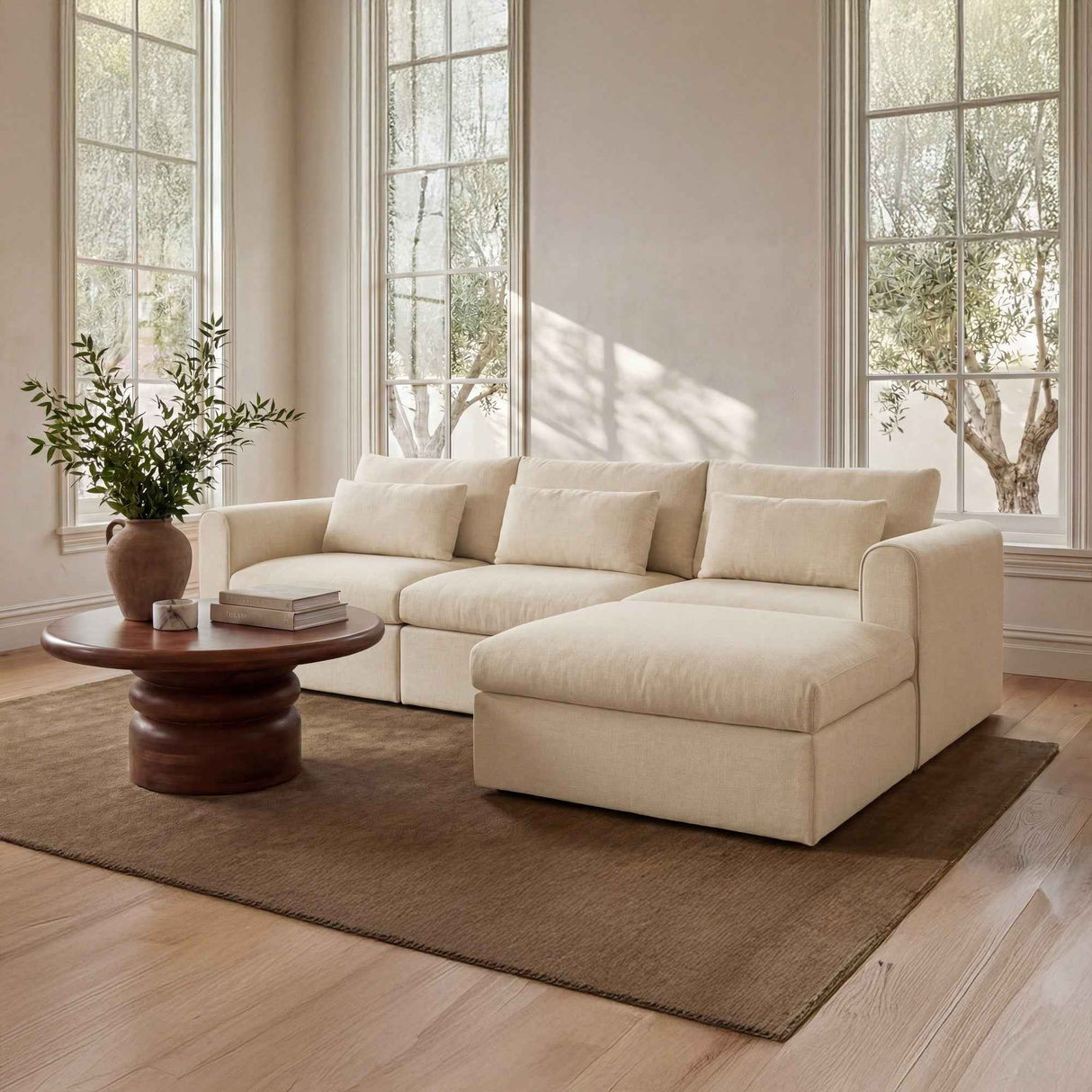 Swift Light Beige Slipper Chair by Moe's Home at Eve Furniture