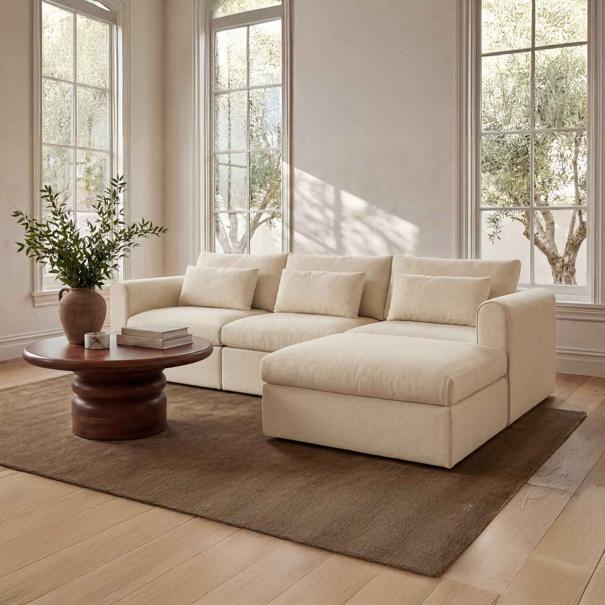 Swift Light Beige Storage Ottoman by Moe's Home at Eve Furniture