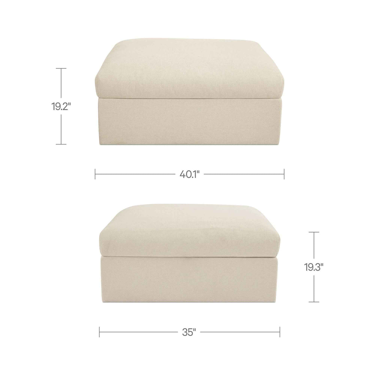 Swift Light Beige Storage Ottoman by Moe's Home at Eve Furniture