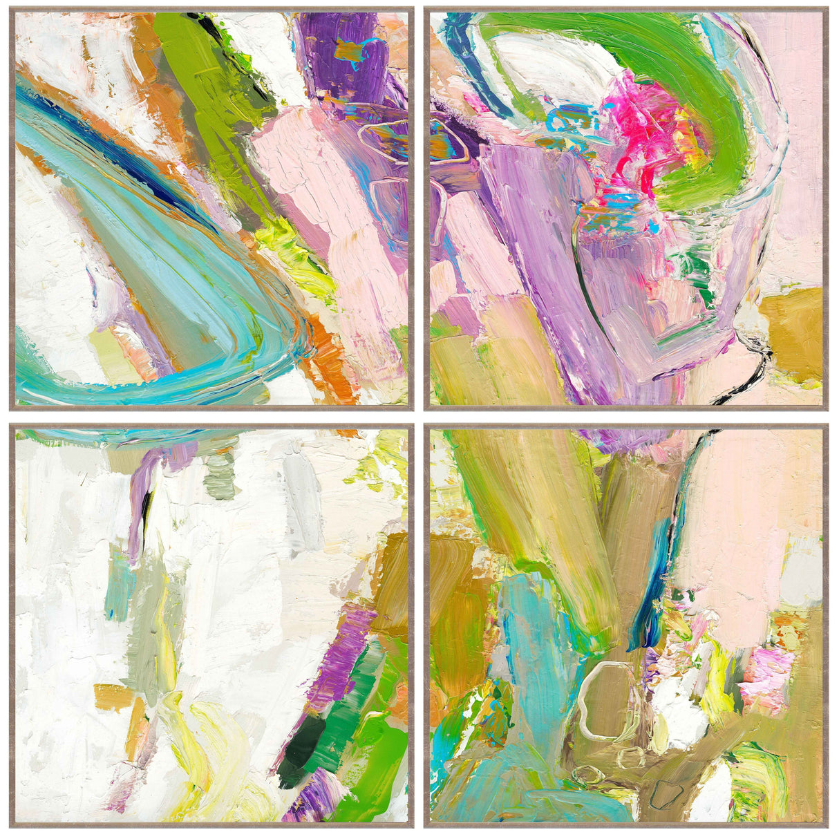 Swoosh Multicolor Painting 48x48 by Buddy Whitlock (Set of 4 ) by Classic Home at Eve Furniture