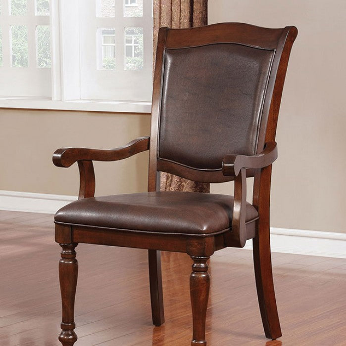 Sylvana Brown Cherry/Espresso Arm Chair Set of 2