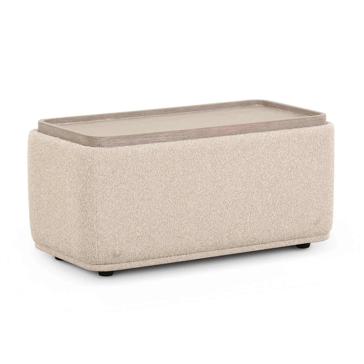 Sylvie Cream Boucle Ottoman Table by TOV Furniture at Eve Furniture