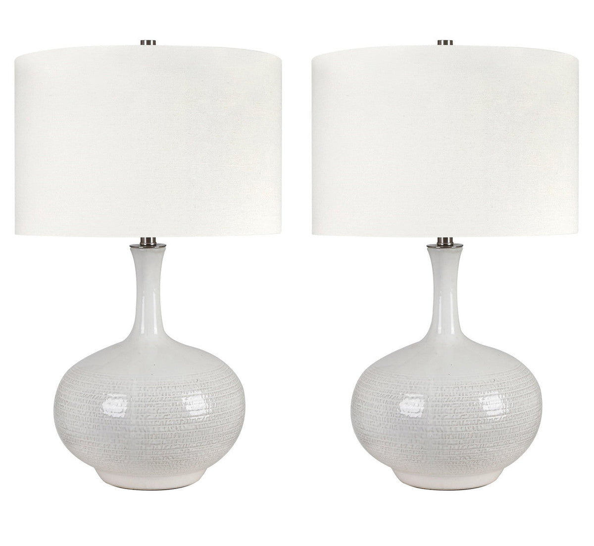 Sylvie White Table Lamp (Set of 2) by Crestview at Eve Furniture