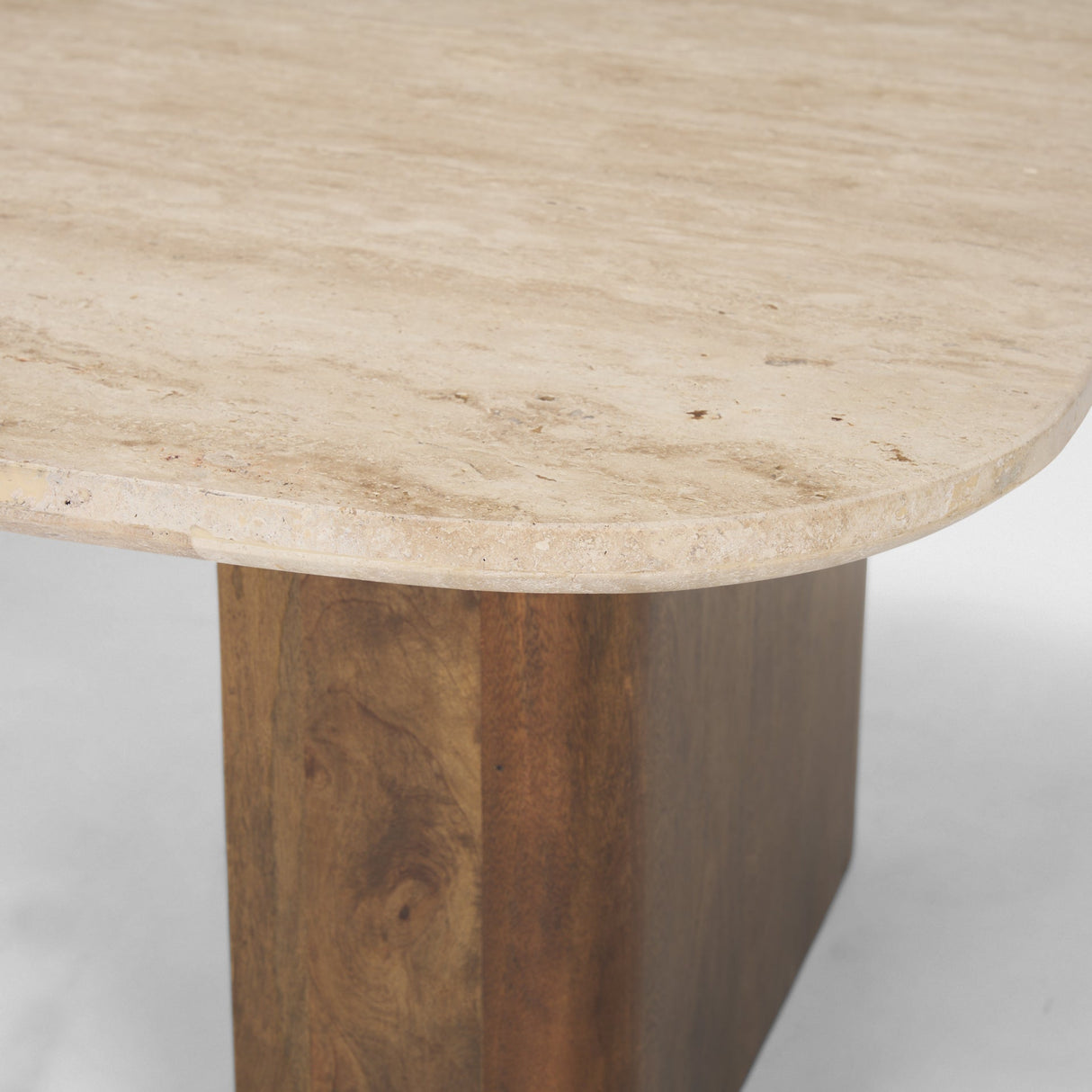 Symona Travertine and Mango Wood Rectangle Coffee Table by Mercana at Eve Furniture