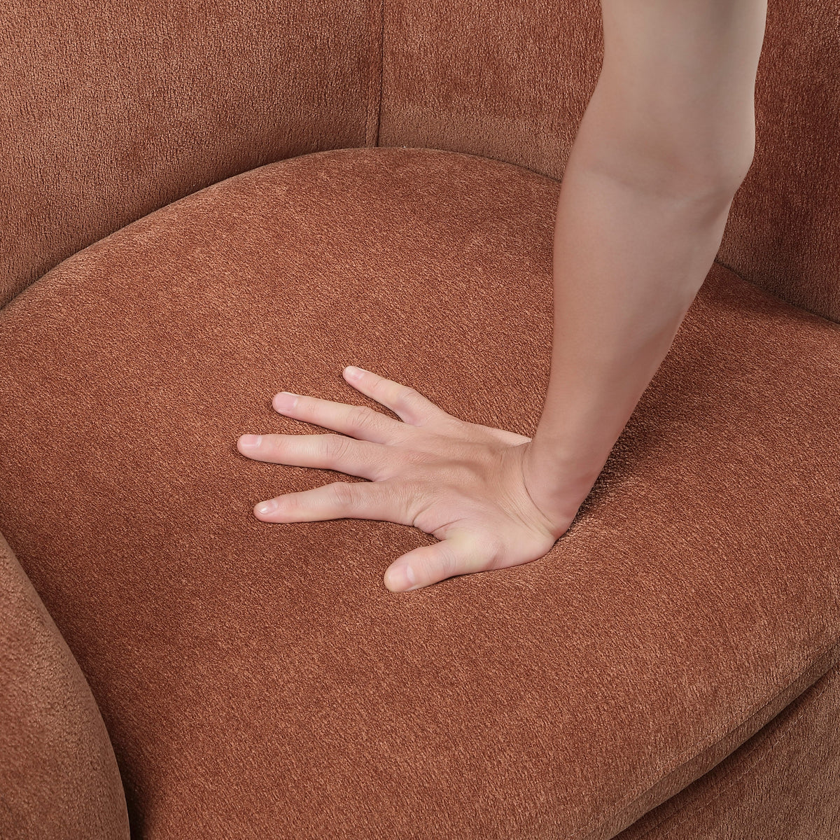 Synova Brown Chenille Swivel Chair by Homelegance at Eve Furniture