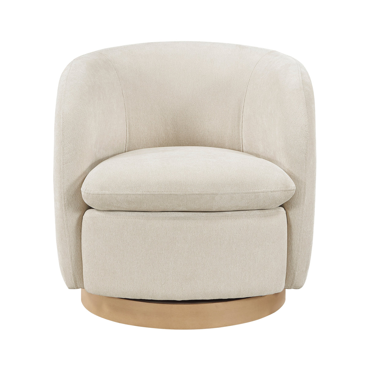 Synova Taupe Chenille Swivel Chair by Homelegance at Eve Furniture