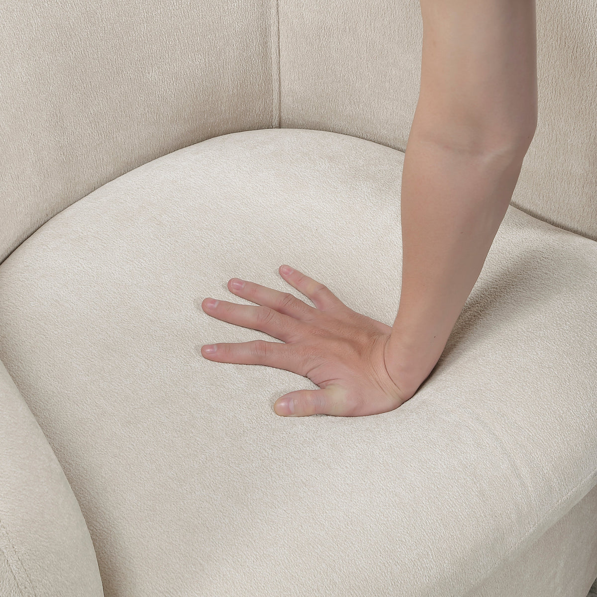 Synova Taupe Chenille Swivel Chair by Homelegance at Eve Furniture