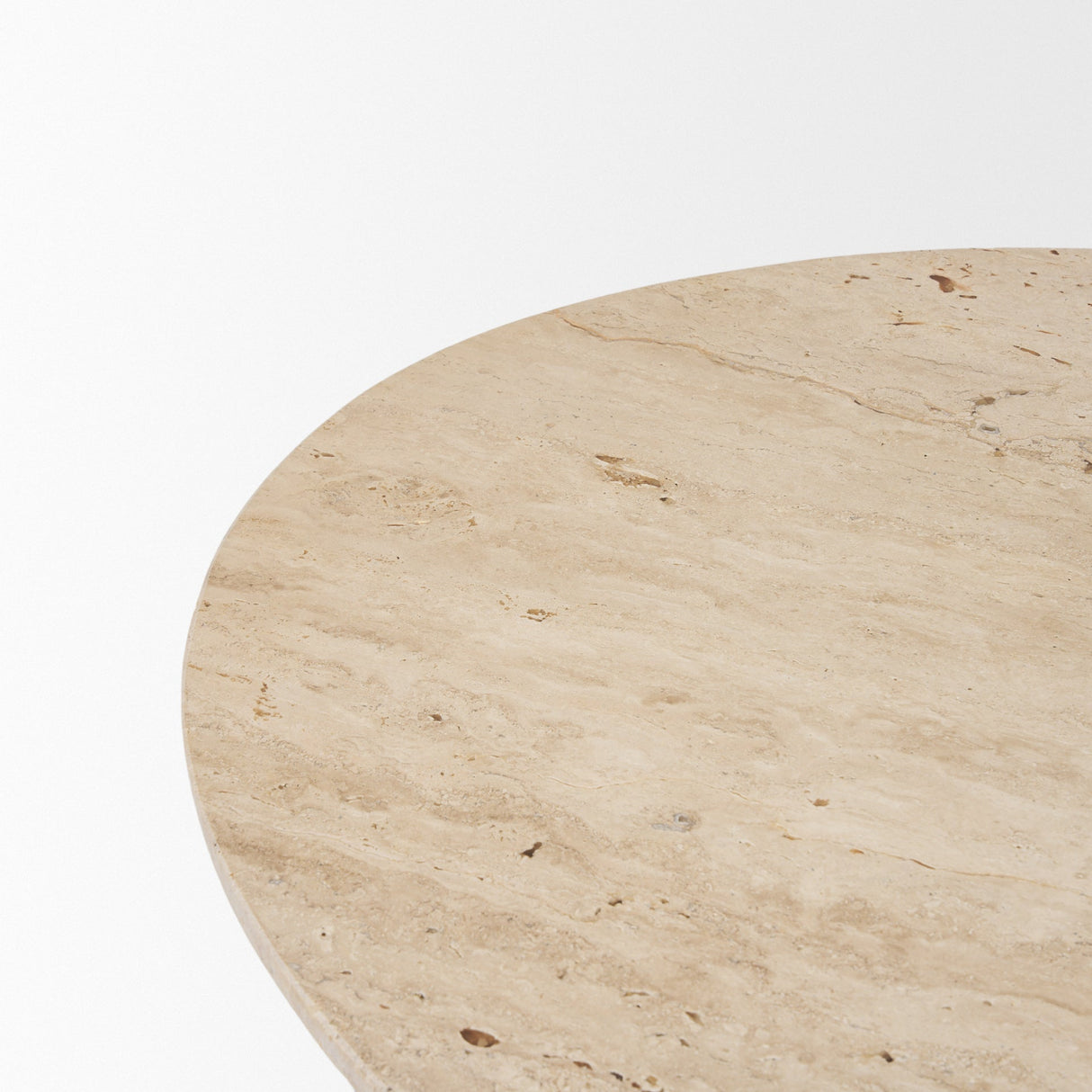 Syona Travertine + Mango Wood leg Oval Coffee table by Mercana at Eve Furniture