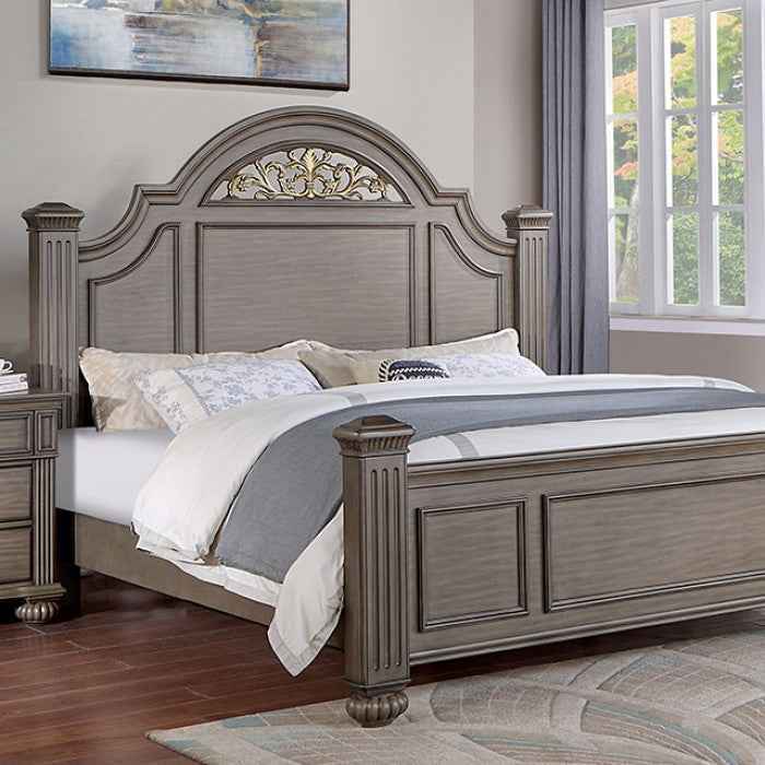 Syracuse Gray 4-Piece Queen Bedroom Set by Furniture of America at Eve Furniture