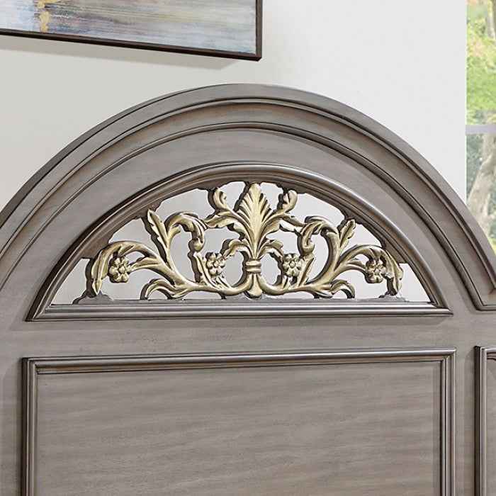 Syracuse Gray 4-Piece Queen Bedroom Set by Furniture of America at Eve Furniture