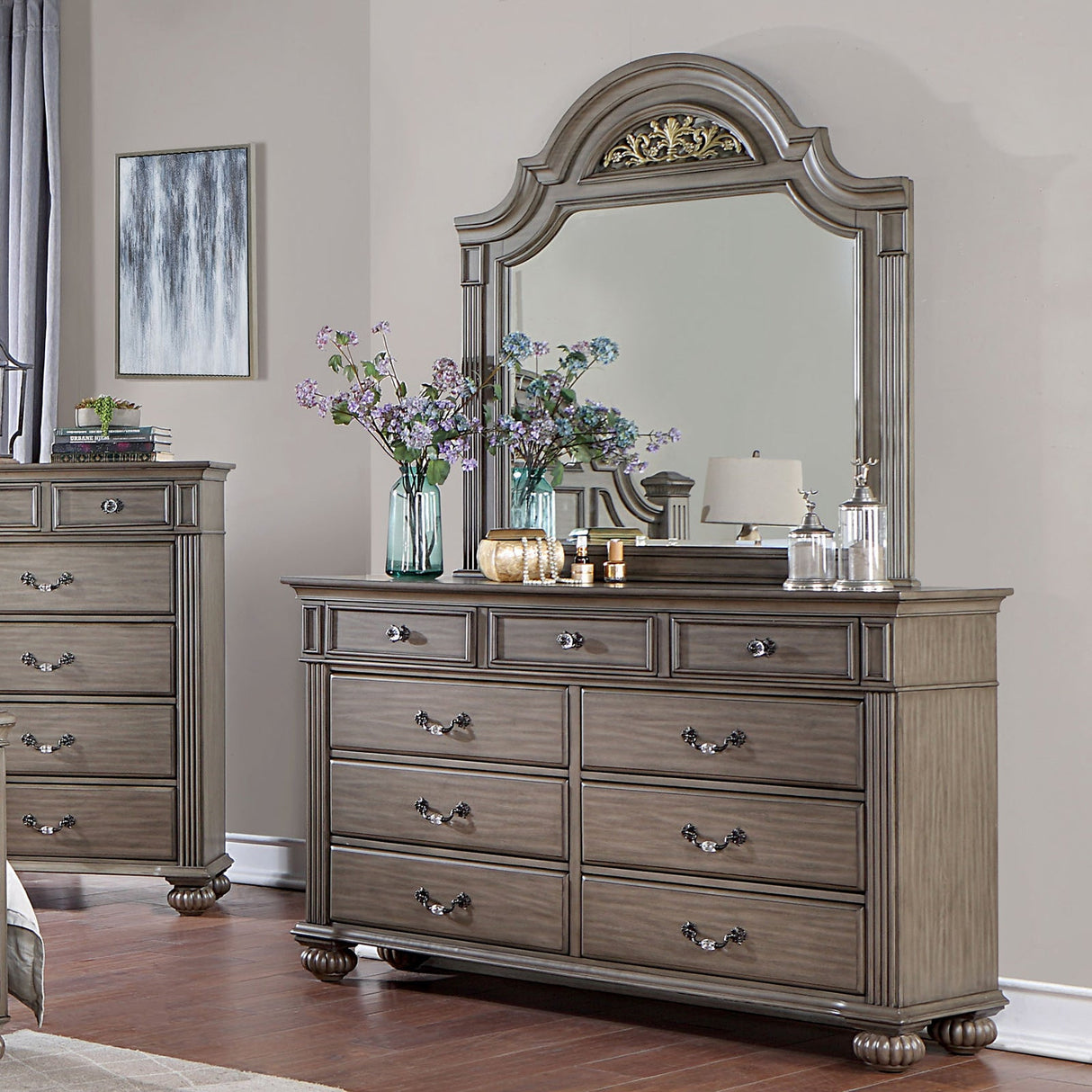 Syracuse Gray Mirror by Furniture of America at Eve Furniture