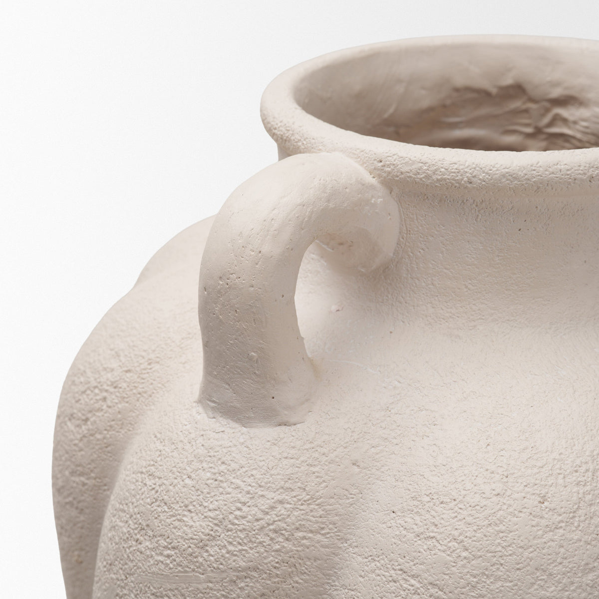 Syros Twisted Tall Cream Ceramic Urn Vase by Mercana at Eve Furniture