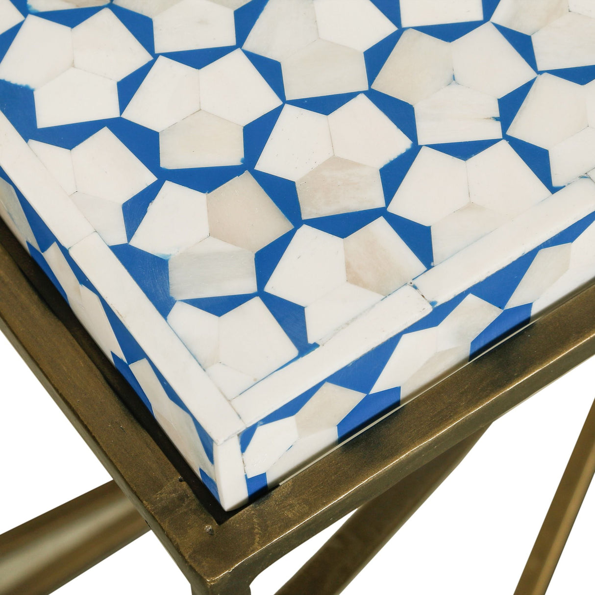 Taara 24" Side Table with Horn Inlay and Brass Base by Home Trends & Design at Eve Furniture