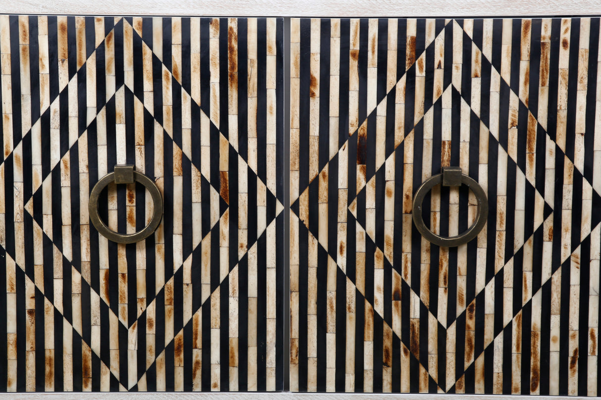 Taara 72" Sideboard with Horn and Wood Inlay on Metal Base by Home Trends & Design at Eve Furniture