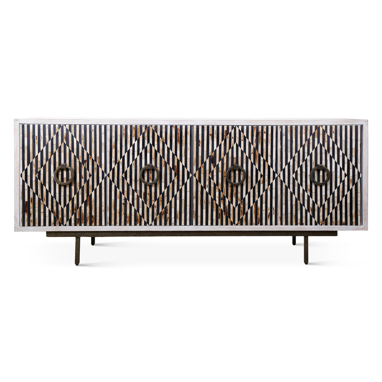 Taara 72" Sideboard with Horn and Wood Inlay on Metal Base by Home Trends & Design at Eve Furniture