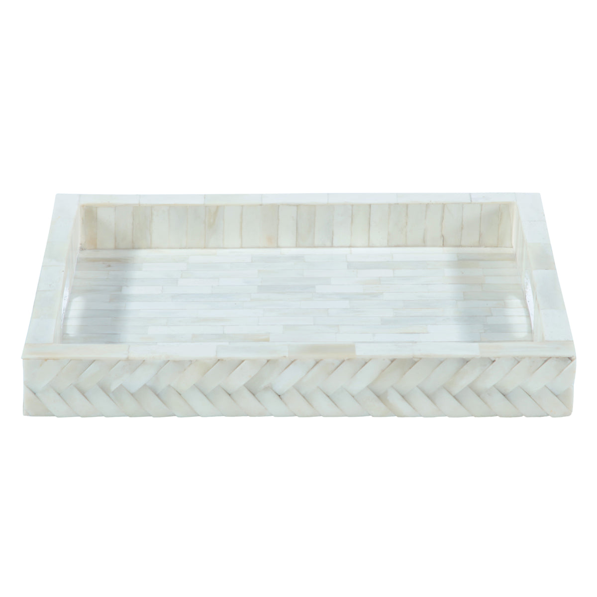 Taara Rectangular Tray in Cream Pattern by Home Trends & Design at Eve Furniture