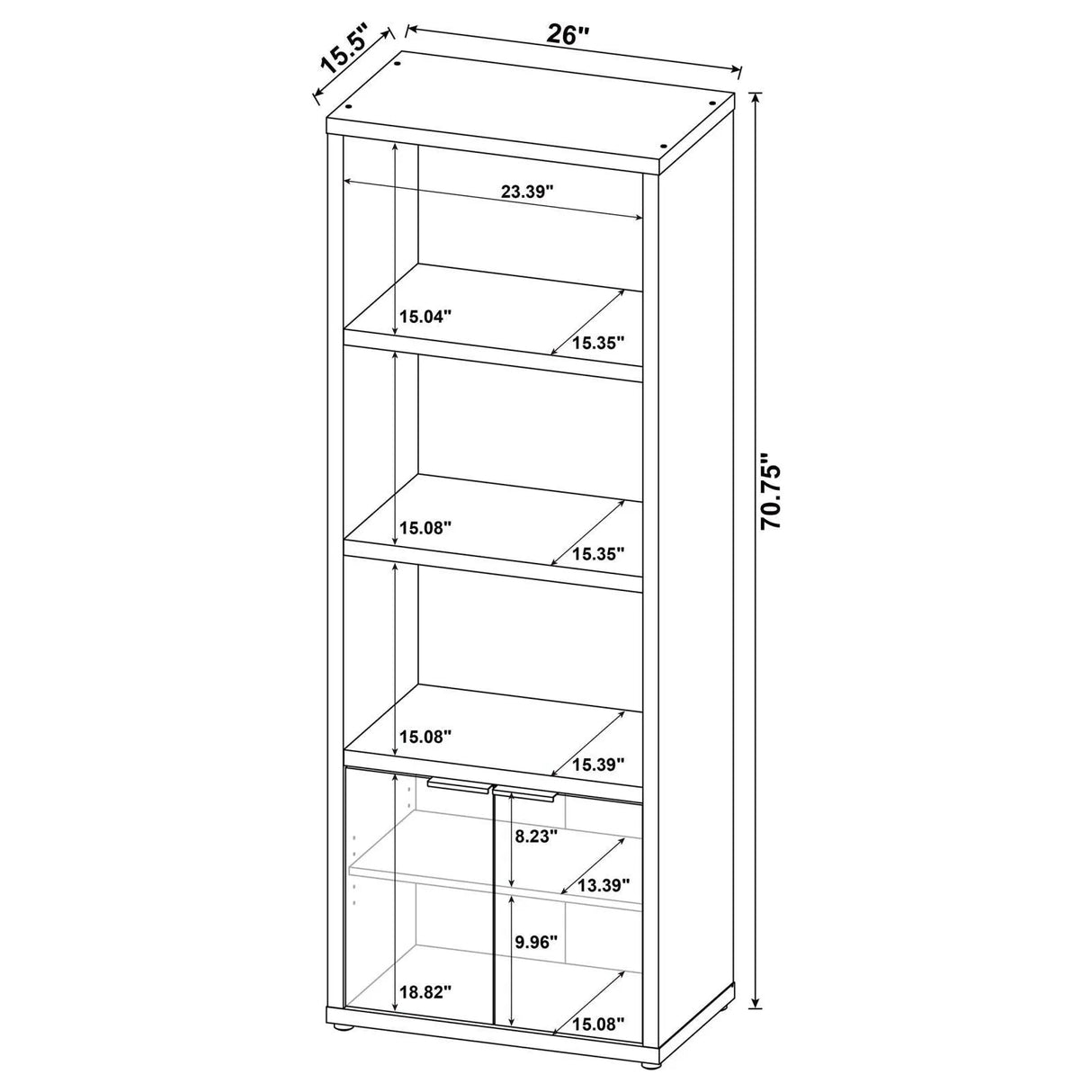 Tabby Mango 3-Shelf Engineered Wood Media Tower by Coaster at Eve Furniture