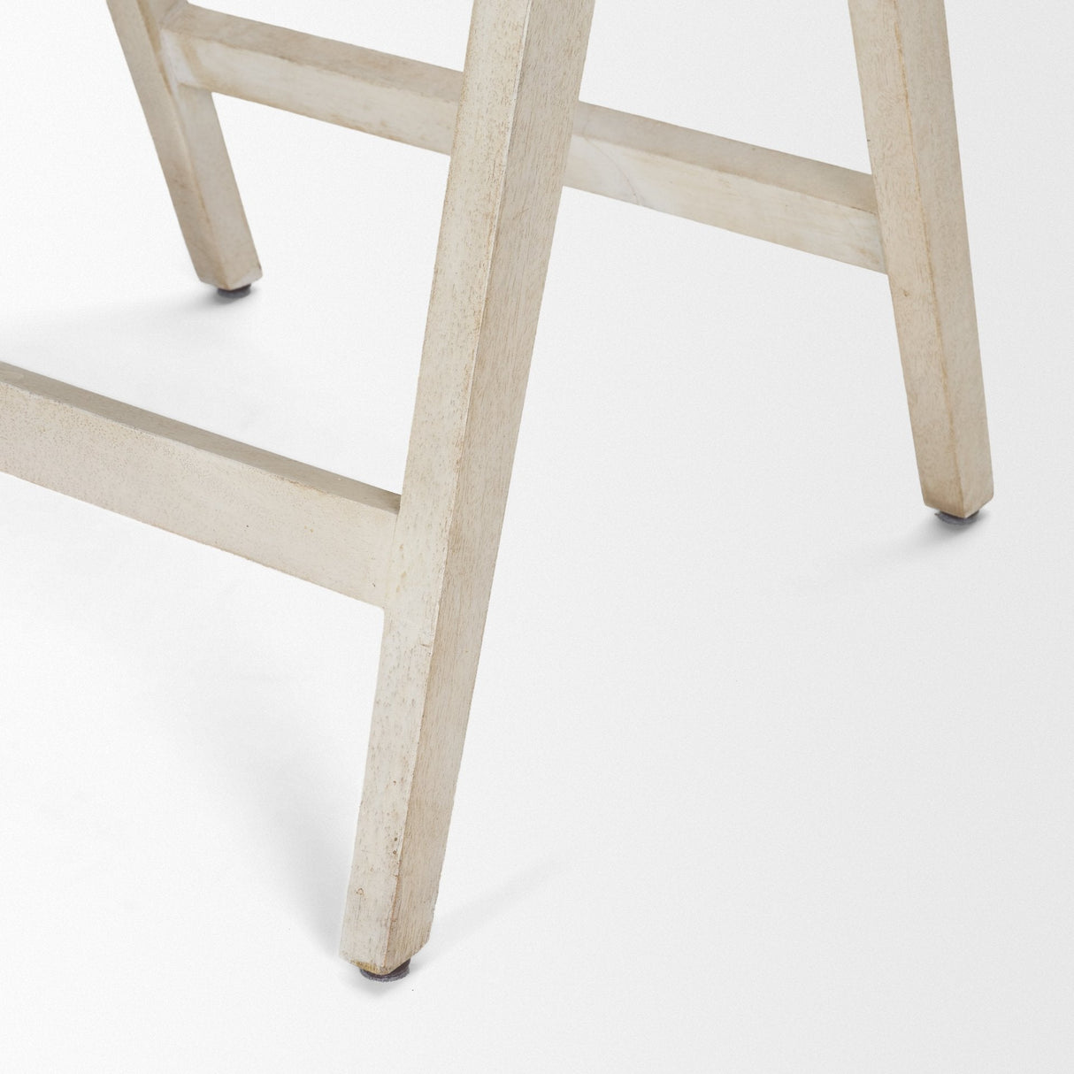 Tabitha 26.75" Seat Height Beige Fabric/Rattan Seat Blonde Wood Frame Counter Stool by Mercana at Eve Furniture
