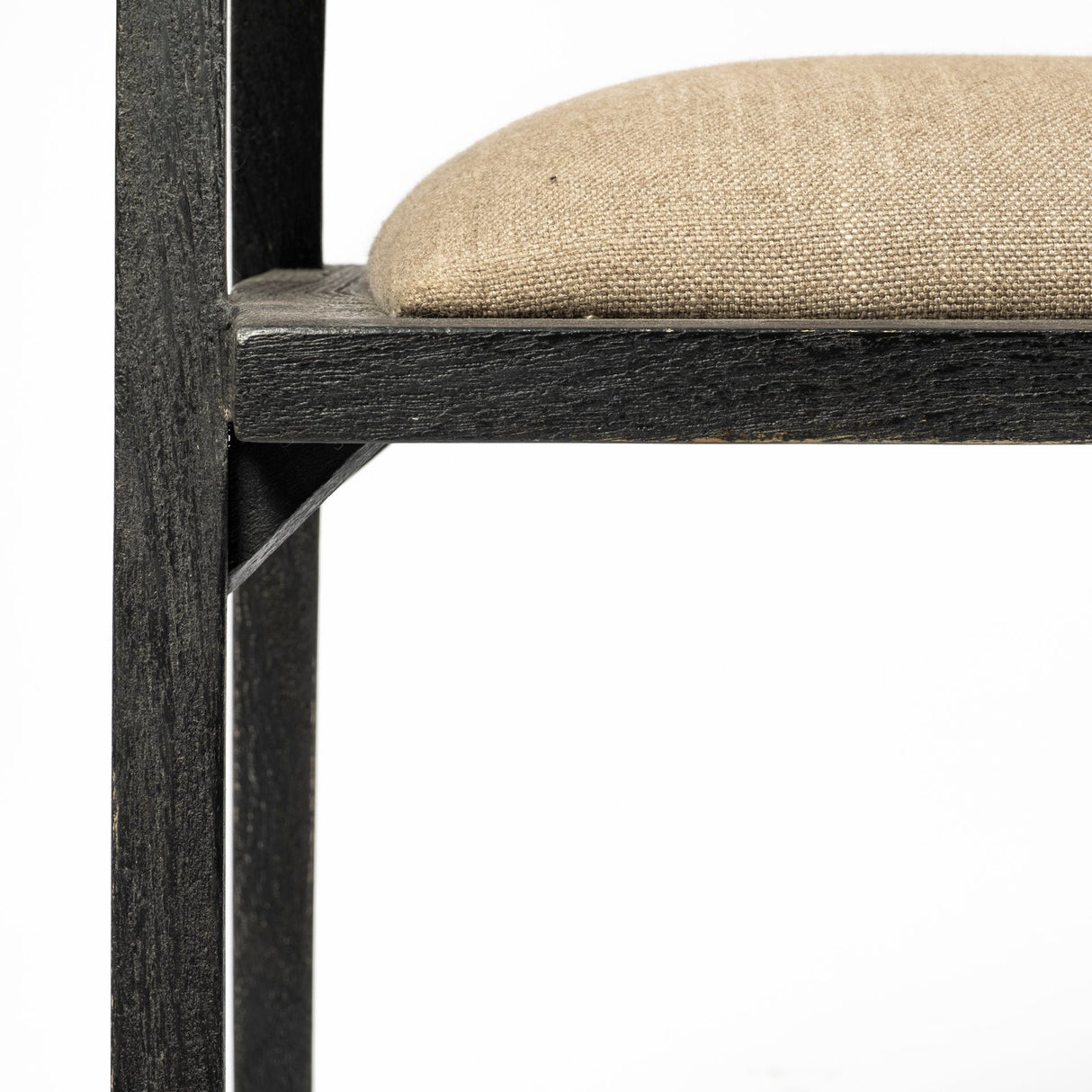 Tabitha I Black Wooden Frame Linen Wrap Seat Dining Chair by Mercana at Eve Furniture