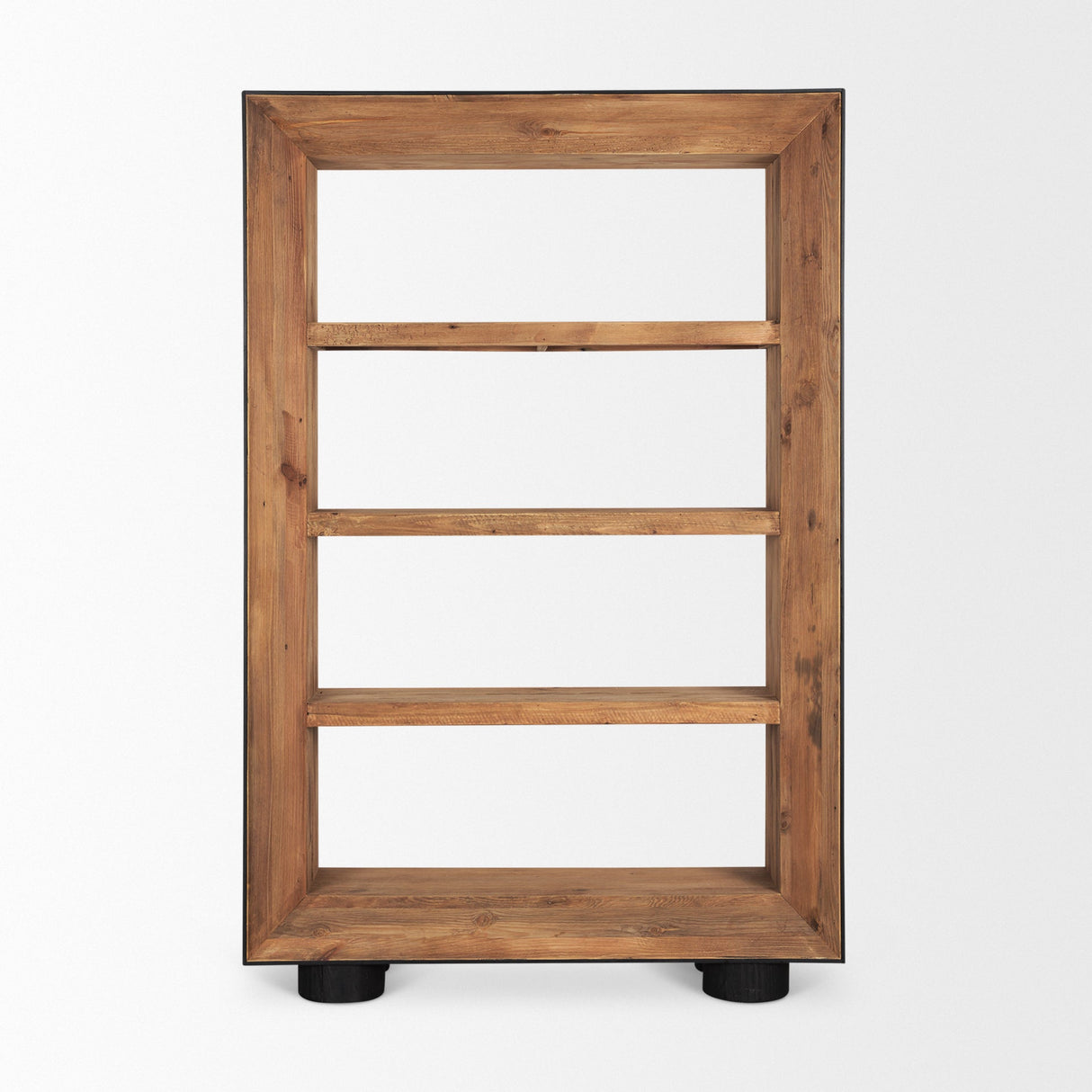 Tabor Natural Wood w/ Black Oak Frame Bookcase by Mercana at Eve Furniture