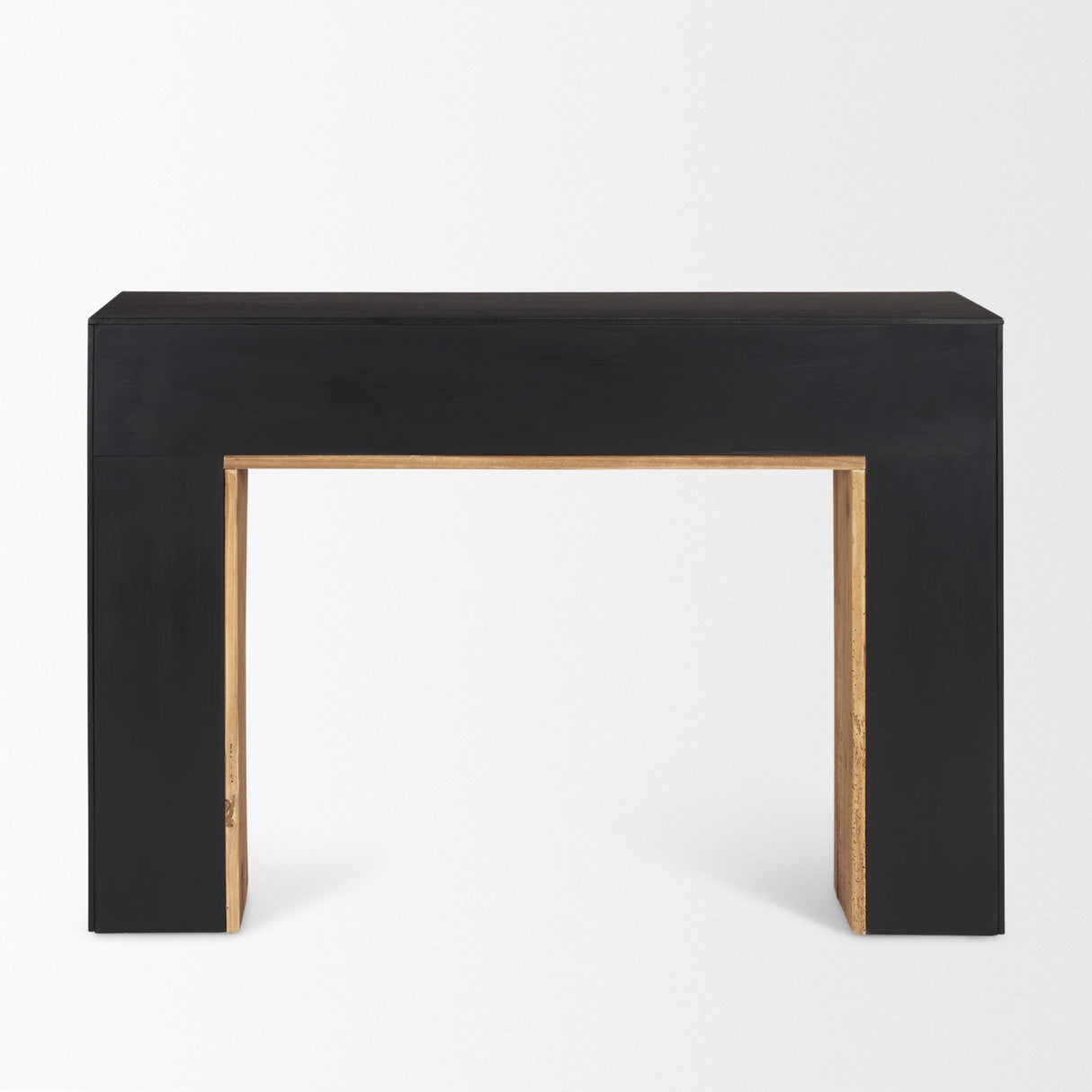 Tabor Natural Wood w/ Black Oak Waterfall Console Table by Mercana at Eve Furniture