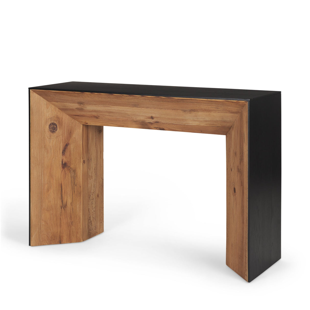 Tabor Natural Wood w/ Black Oak Waterfall Console Table by Mercana at Eve Furniture