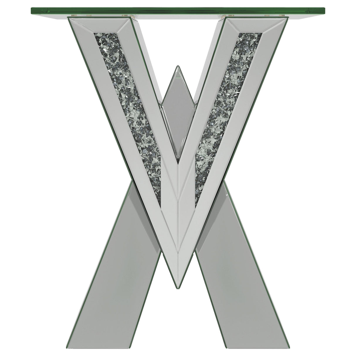 Taffeta Silver 2-Piece Mirrored Coffee and End Table Set by Coaster at Eve Furniture