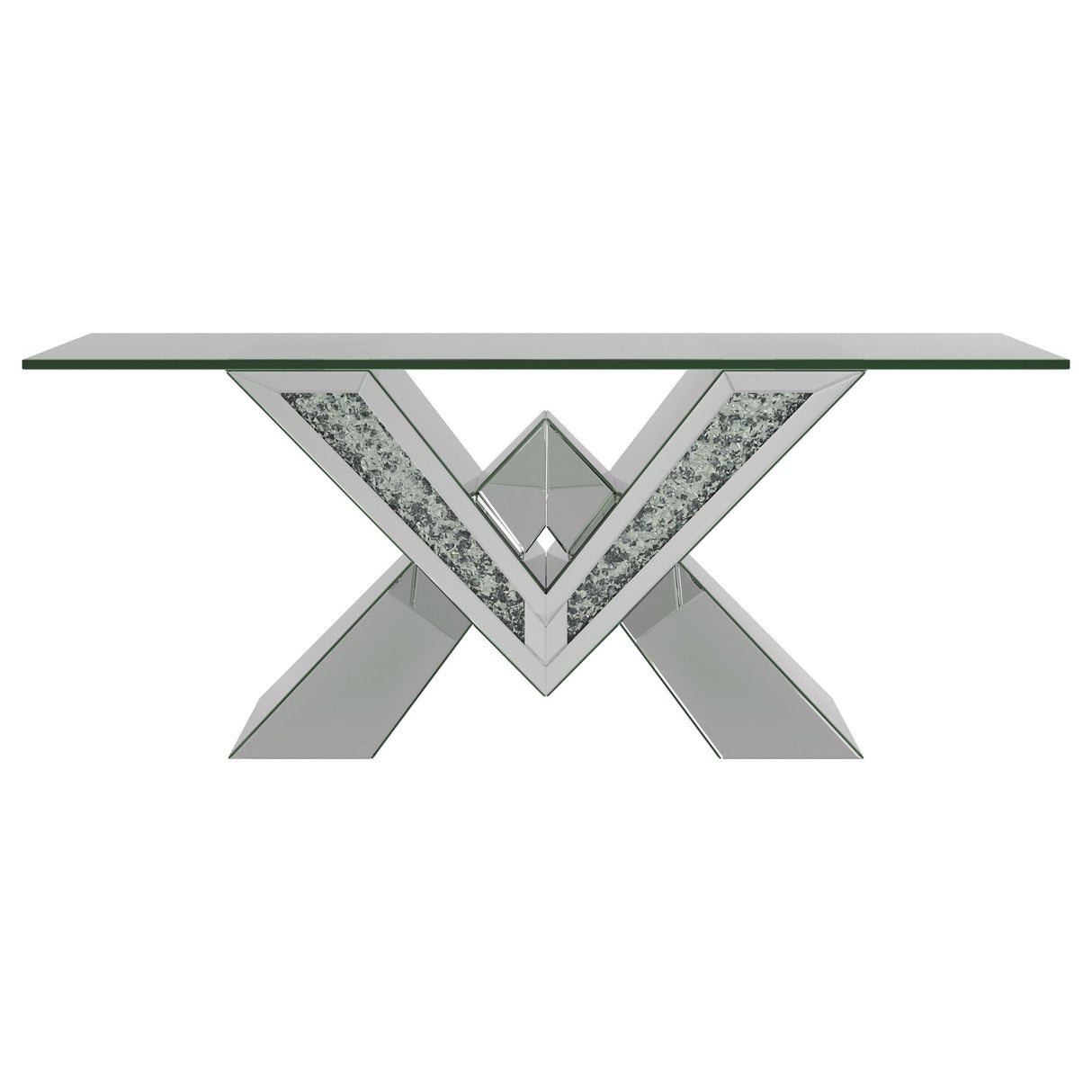 Taffeta Silver 3-Piece Mirrored Coffee and End Table Set by Coaster at Eve Furniture