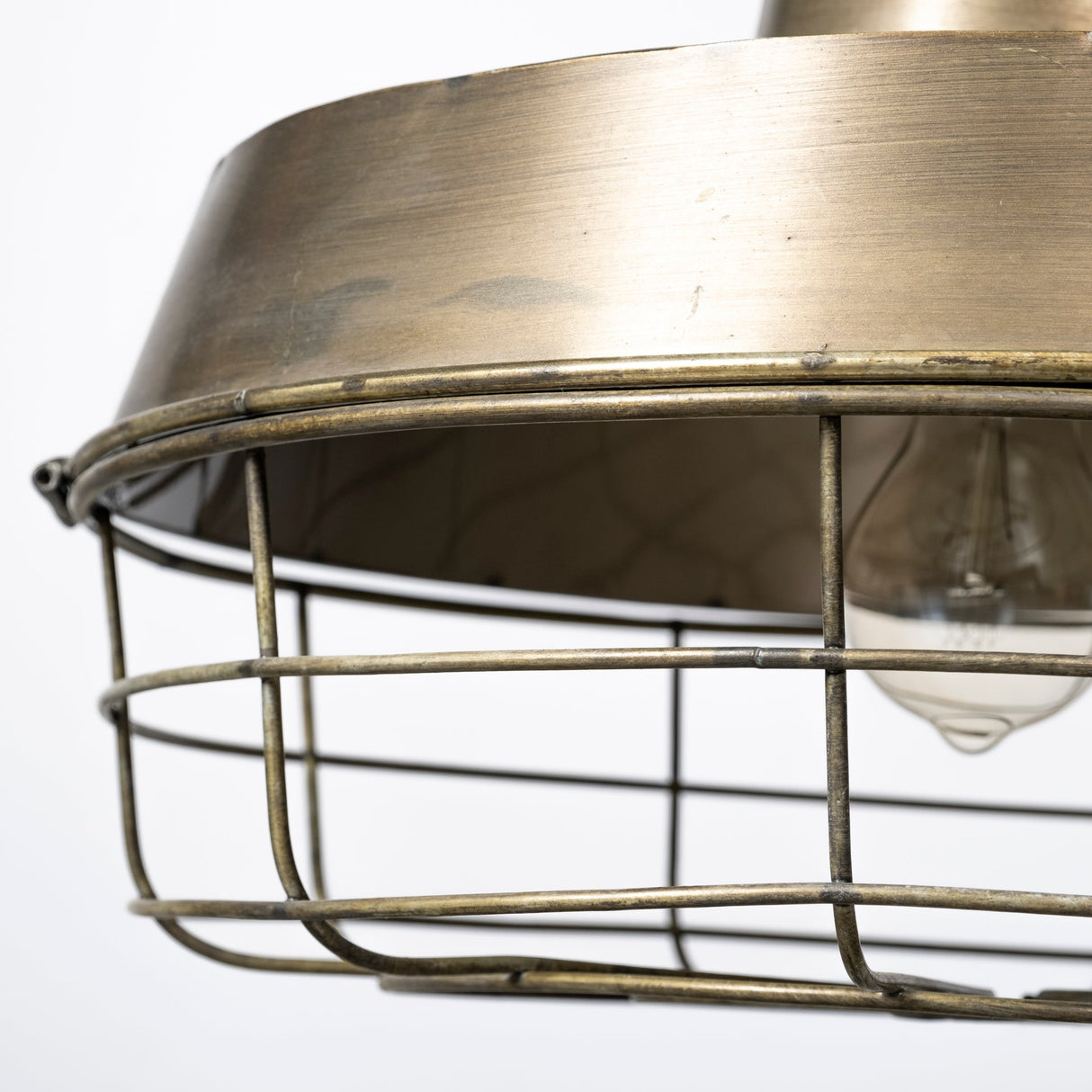 Tahla Gold Toned Metal Cage Pendant Light by Mercana at Eve Furniture