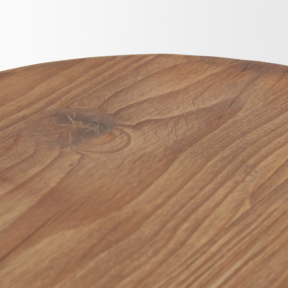 Tahlia Round Natural Brown Wood w/ Angled Legs Stool by Mercana at Eve Furniture