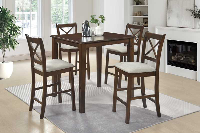 Tahoe Beige Pub 5-Piece Dining Room Set by Happy Homes at Eve Furniture
