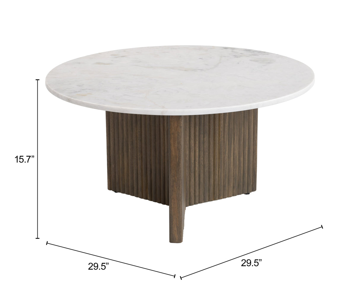 Tailo White & Brass Coffee Table by Zuomod at Eve Furniture