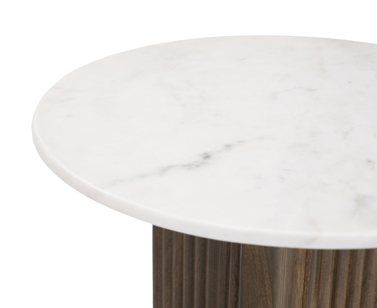 Tailo White & Brass Side Table by Zuomod at Eve Furniture